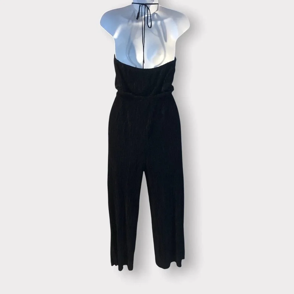 19 Cooper Nordstrom NWT black pleated halter jumpsuit Size small - Picture 2 of 8